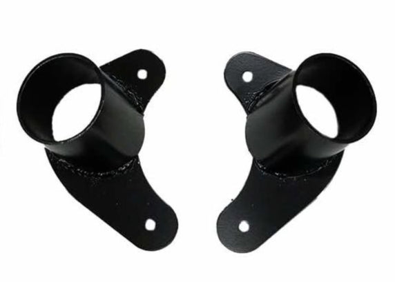 Close-up of the pancake duct mounting brackets with hose fittings
