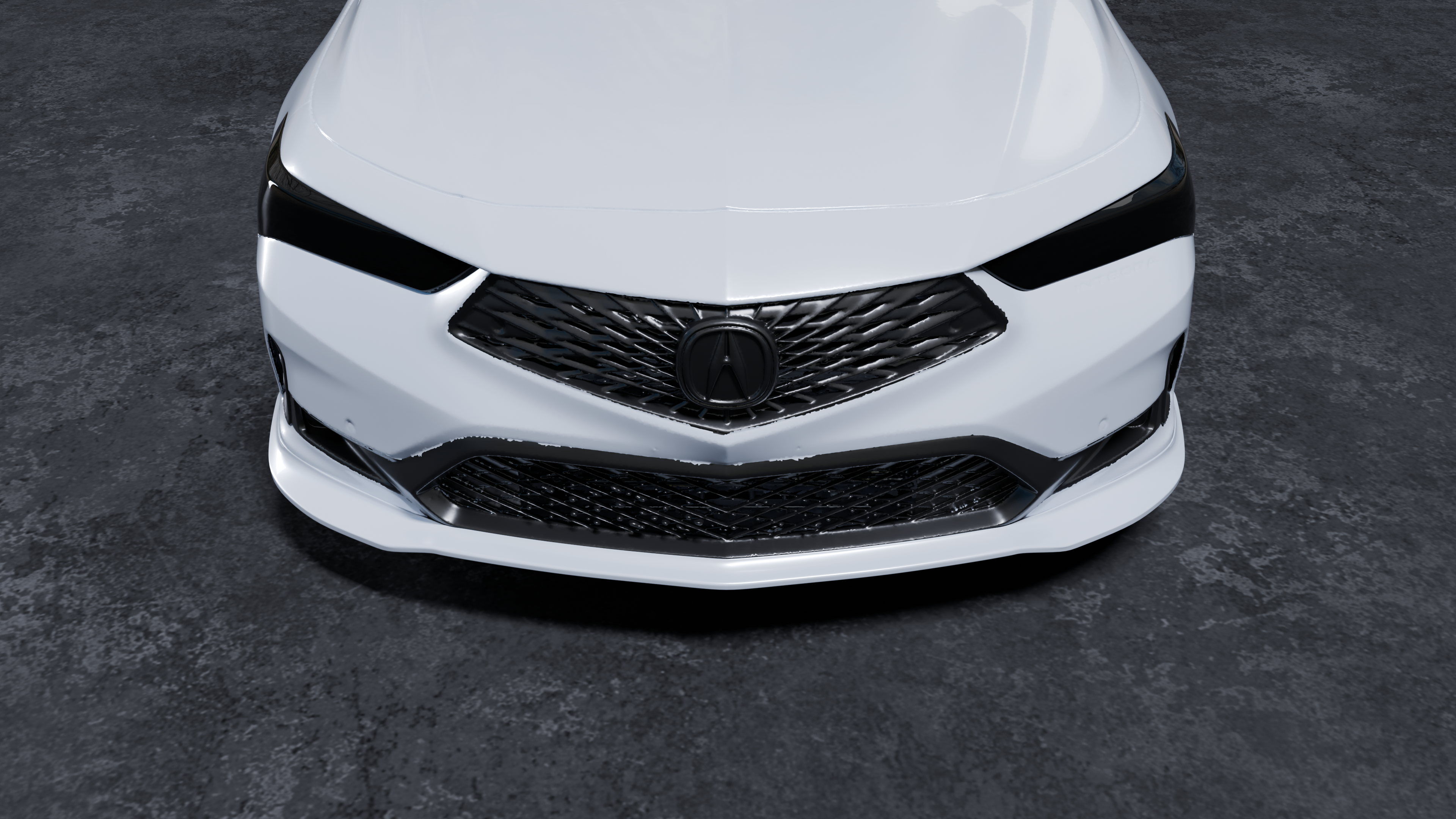 Front-on studio render of the Acura Integra front lip