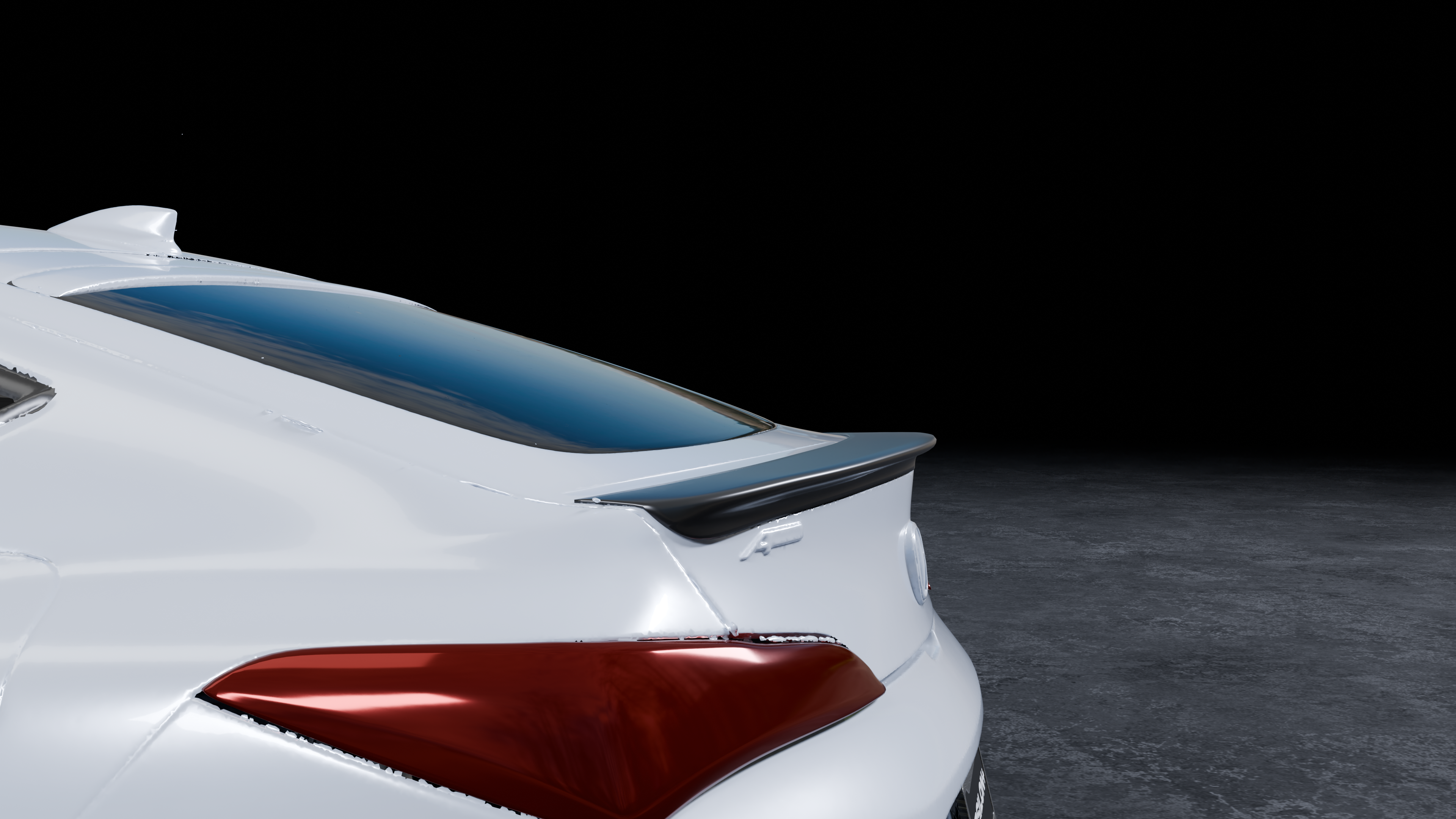 Close render of the Epsilon+ rear trunk lip along the Integra decklid