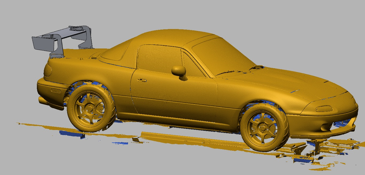 Mazda Miata NA fitted with the 47.5" swan-mount Epsilon+ TC Wing, rear three-quarter render