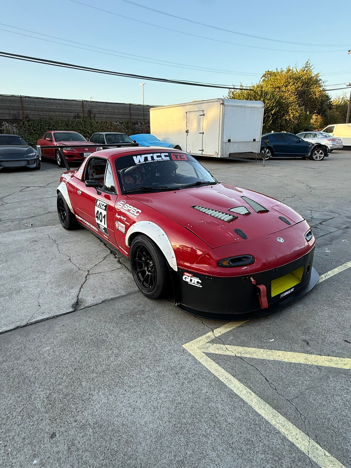 NA Miata WTCC race car with Epsilon+ TC Wing, front three-quarter view