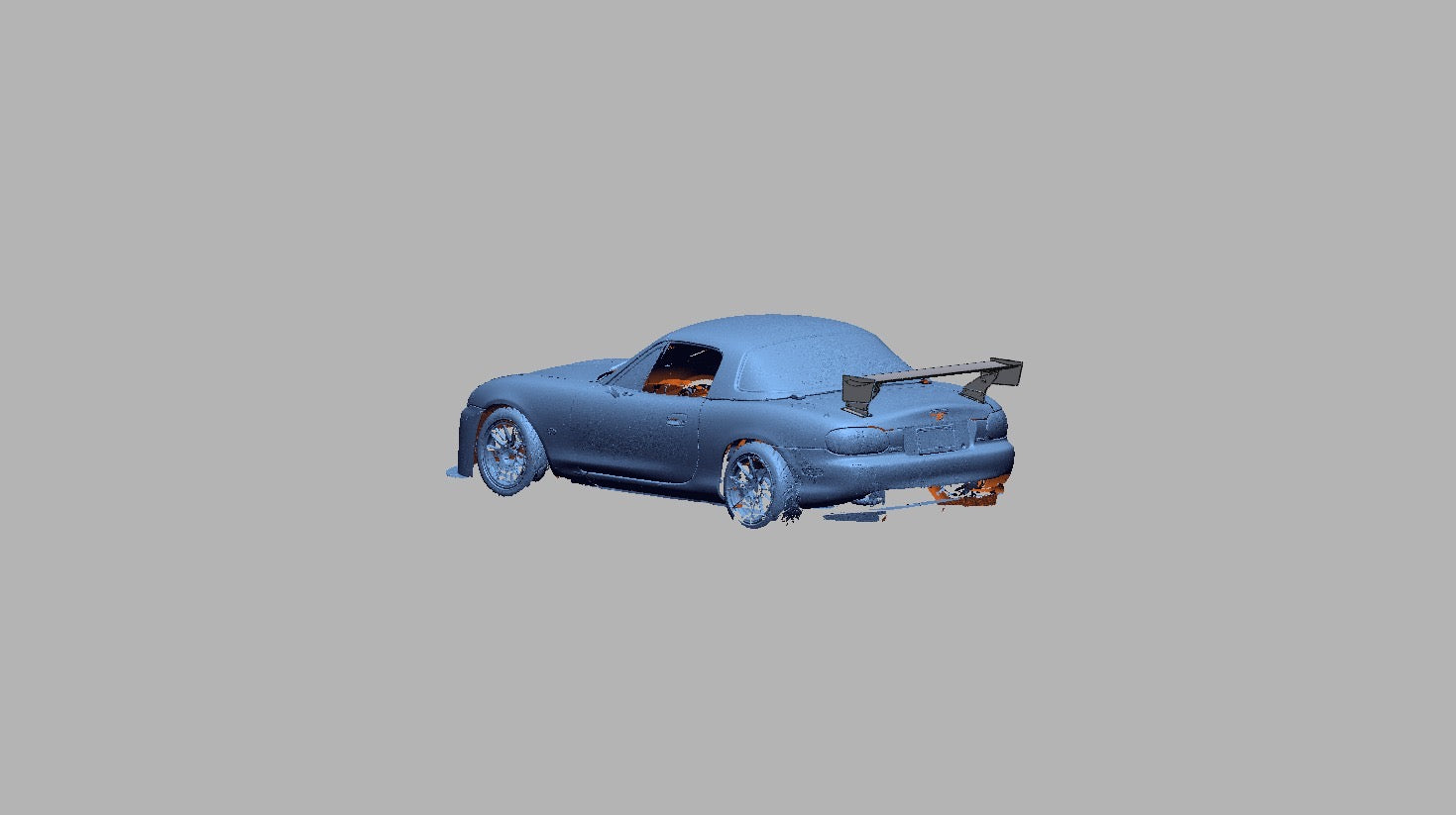 TC Wing on Mazda Miata NB, rear 3/4 alternate angle