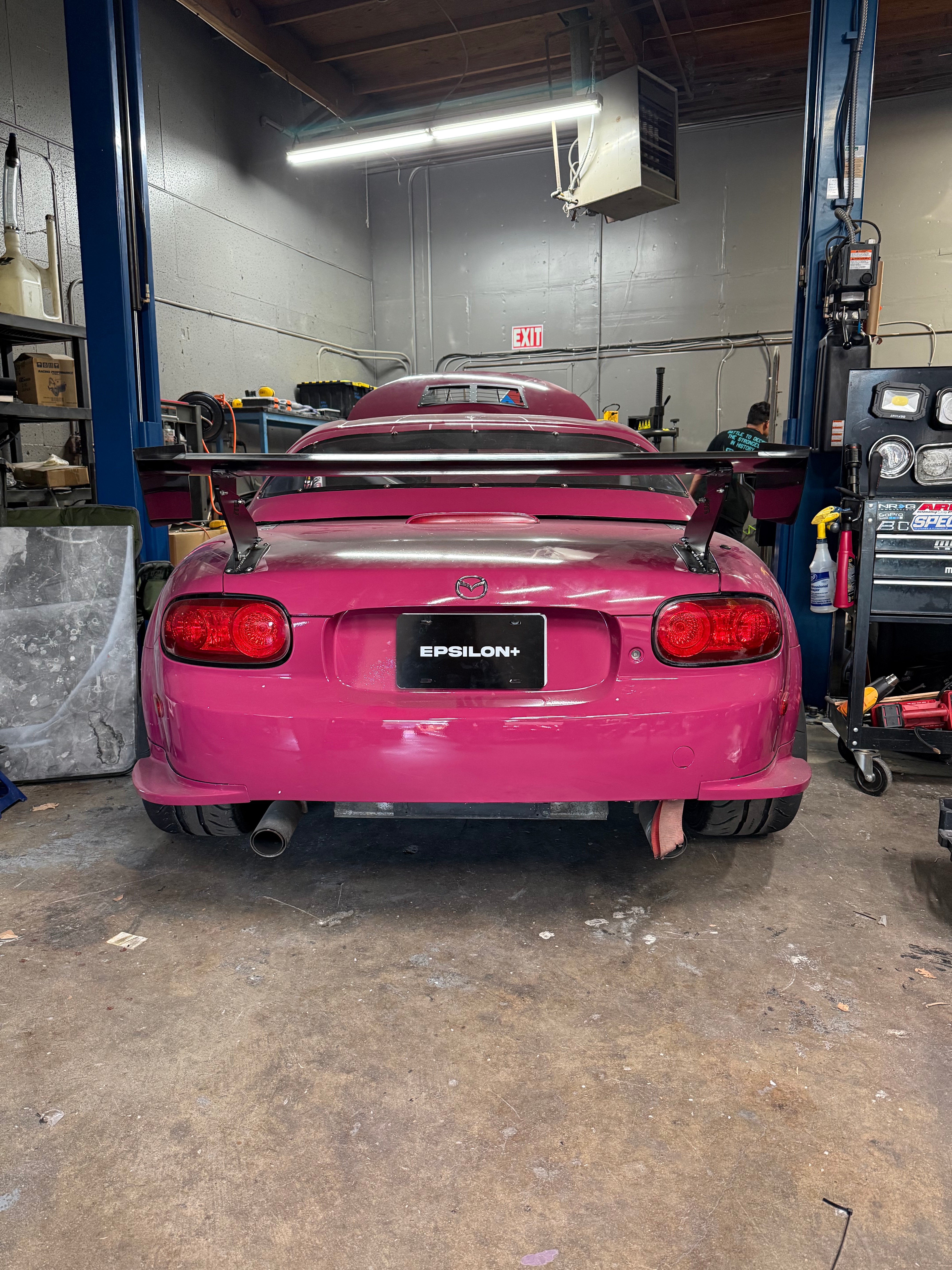 Epsilon+ TC Wing installed on Mazda Miata NC, rear view
