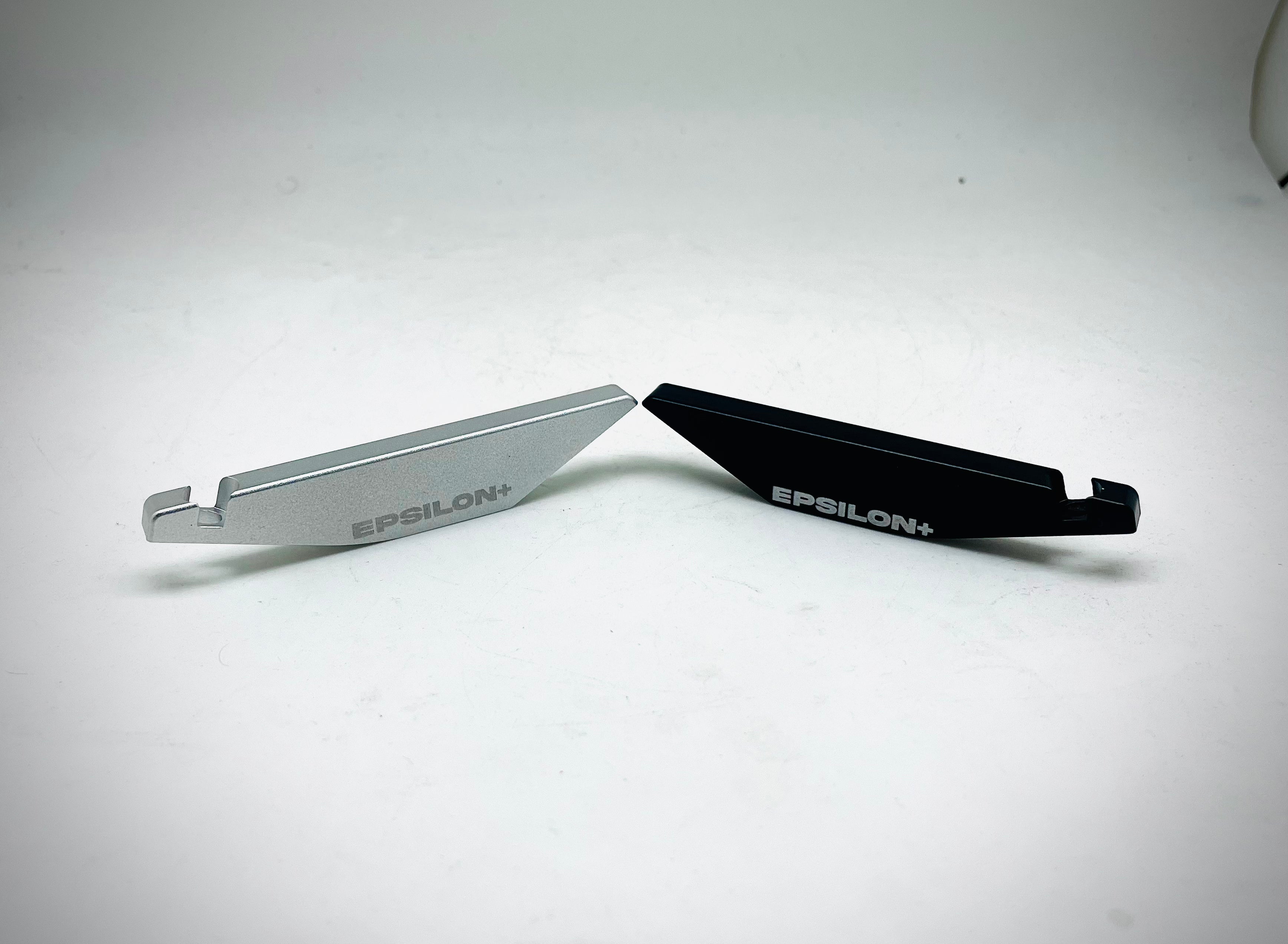 Aluminum composite spoiler extension support brackets in clear anodized and black finishes