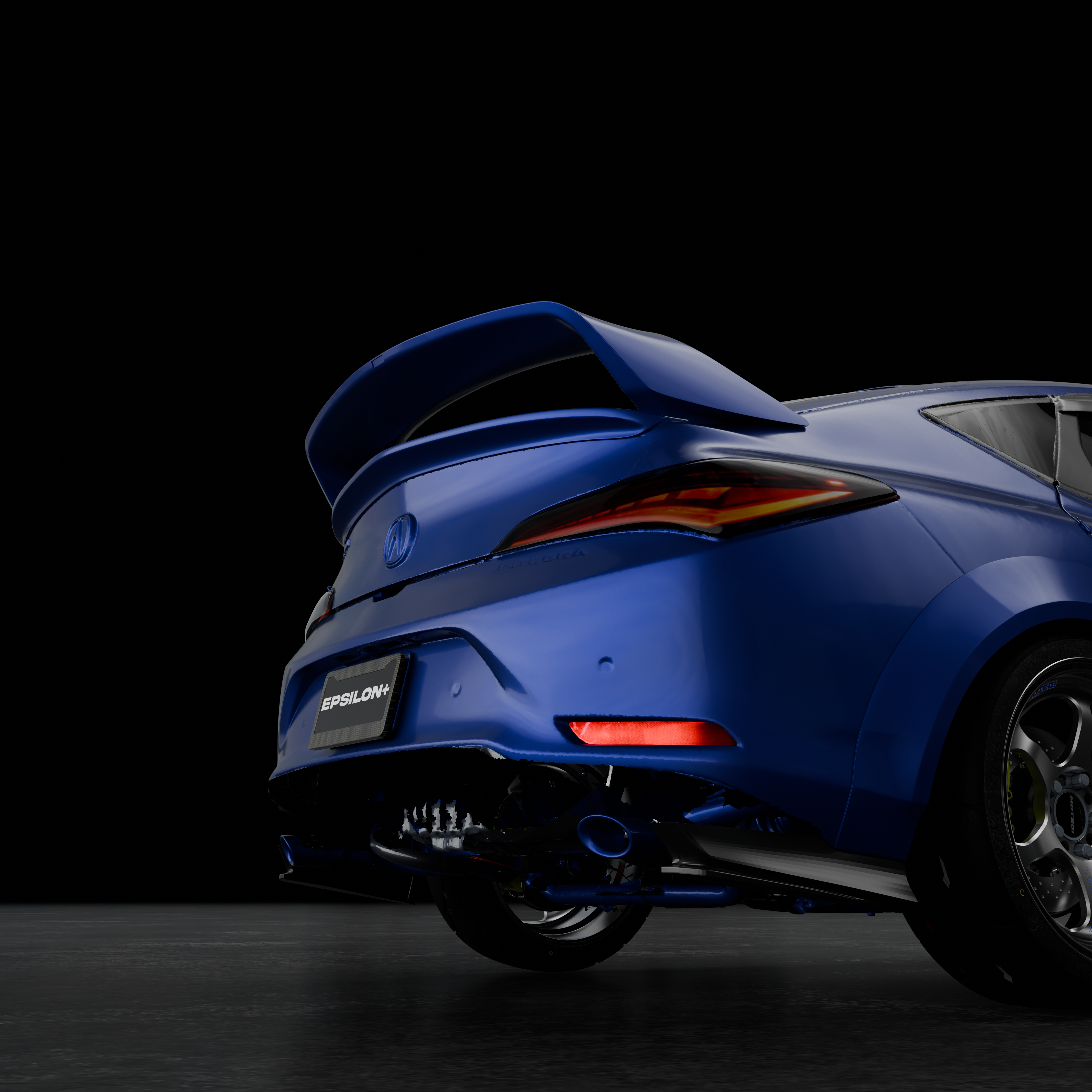 Angled studio render of the Sport Wing on a blue Acura Integra
