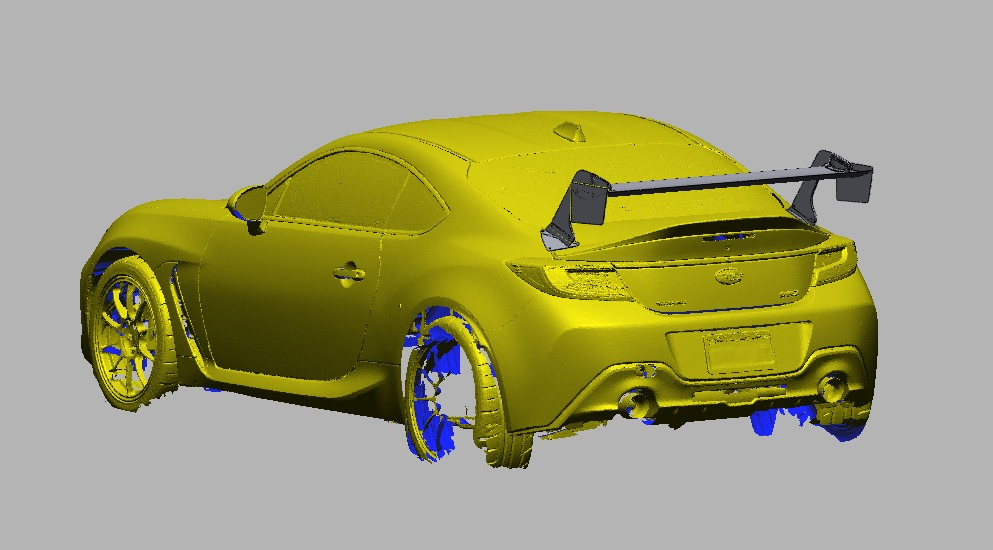 ZN8/ZD8 with the 47.5" swan-mount TC Wing, rear quarter render showing wing span across the deck lid