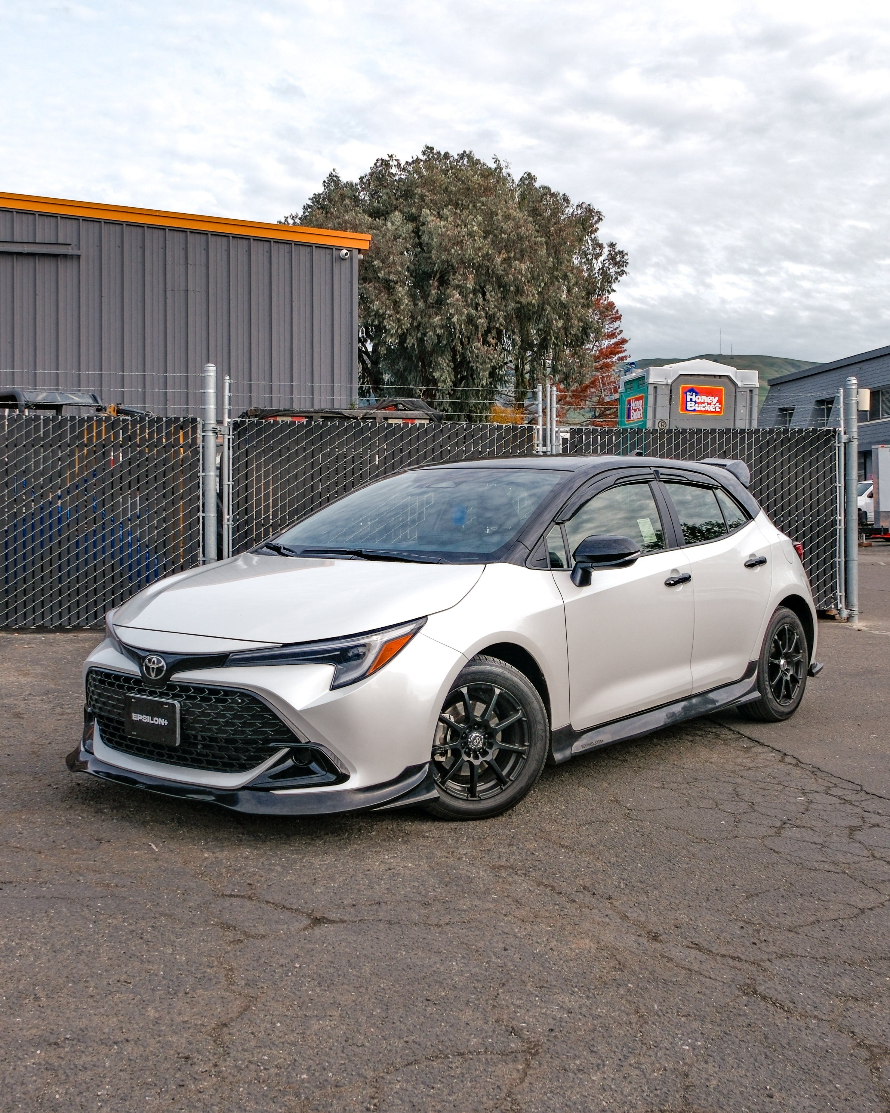 White Toyota Corolla Hatchback Kouki with the Epsilon+ front lip