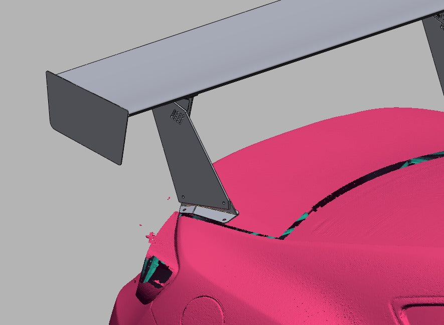 TC Wing endplate and upright viewed from the rear quarter of the ZN6
