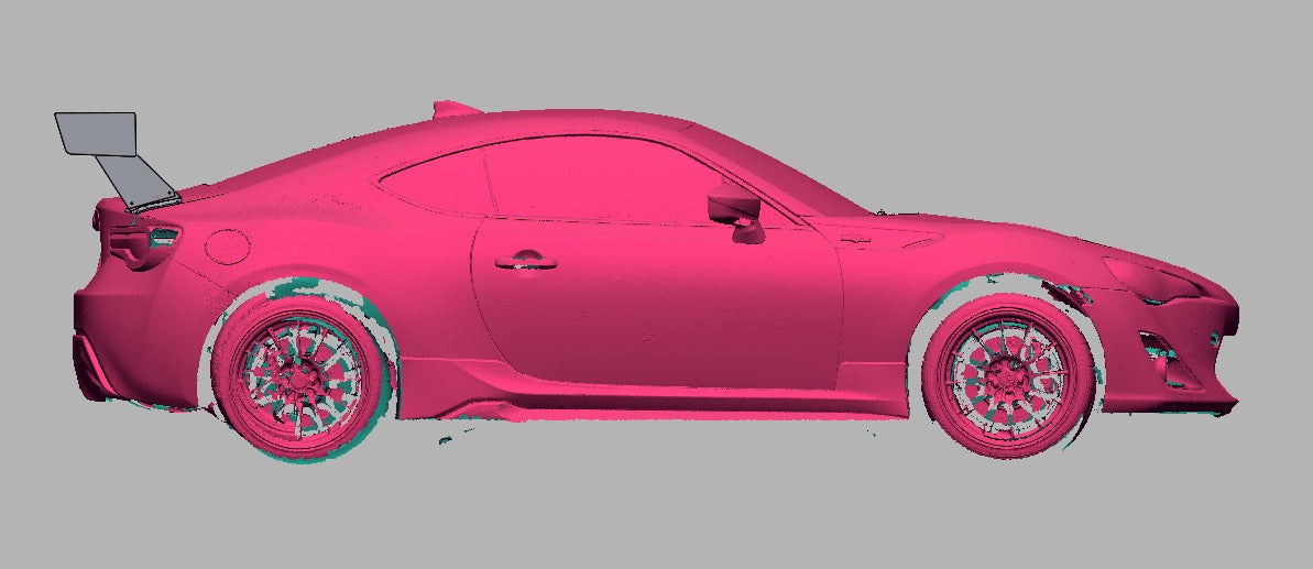 Side profile of the FR-S showing TC Wing height and upright rake