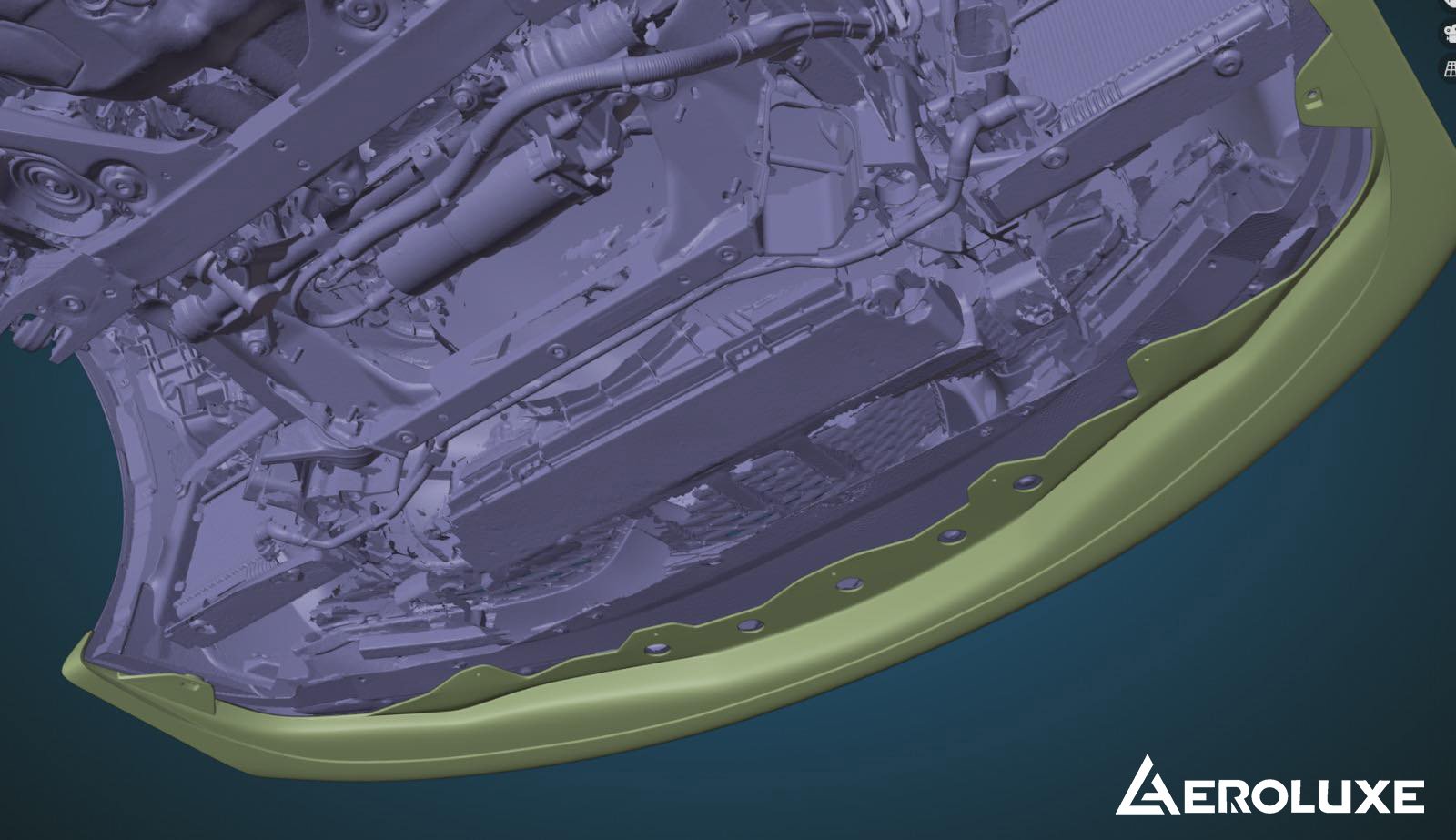 3D scan of the GR Supra front bumper underside used to develop the GT4-spec lip