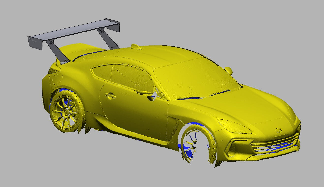 Front three-quarter view of the ZD8 BRZ with the TC Wing fitted