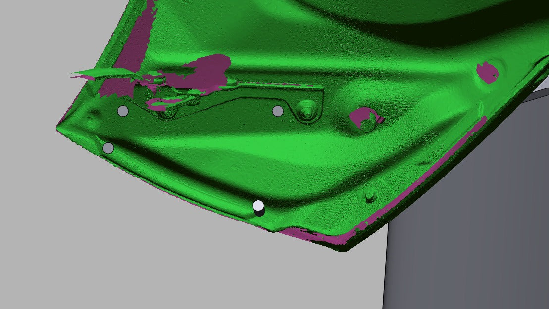 Underside scan of the ZN8 deck lid showing the TC Wing mounting hole pattern