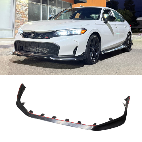 Epsilon+ front lip for the Honda Civic Kouki FE/FL shown fitted and as a standalone part