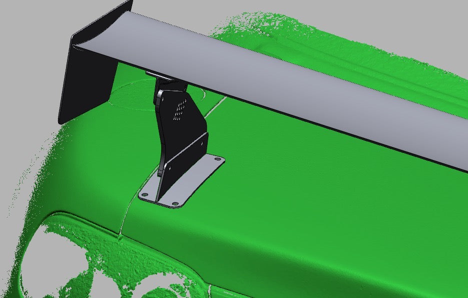 TC Wing upright and base plate mounted on Mazda Miata NA trunk