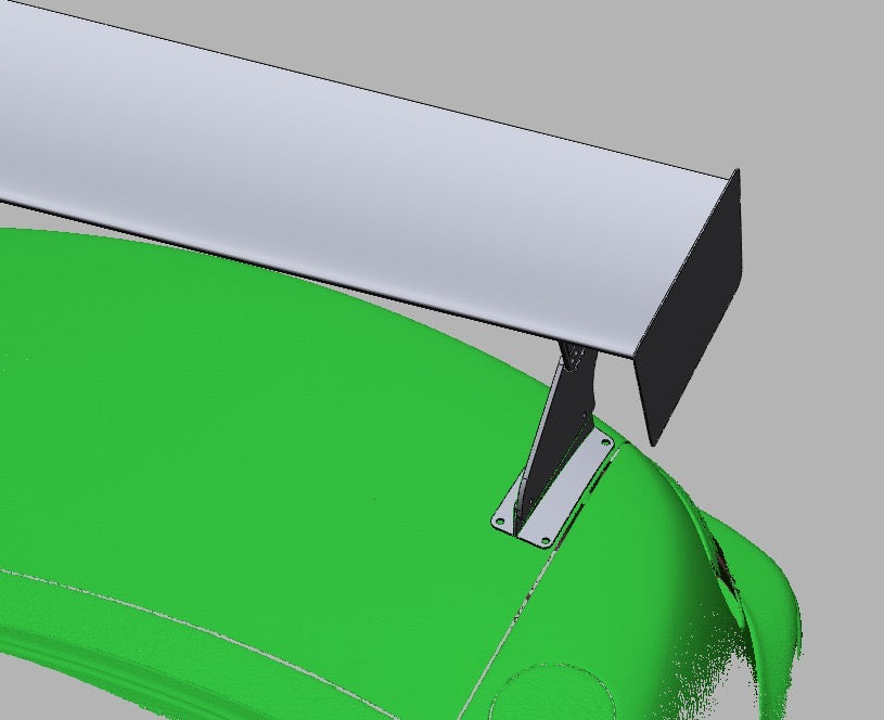 TC Wing base and upright CAD render for Mazda Miata NA
