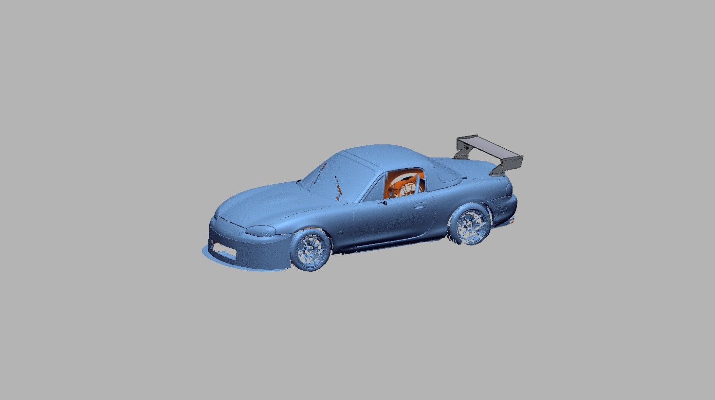TC Wing mounted on Mazda Miata NB, front 3/4 view