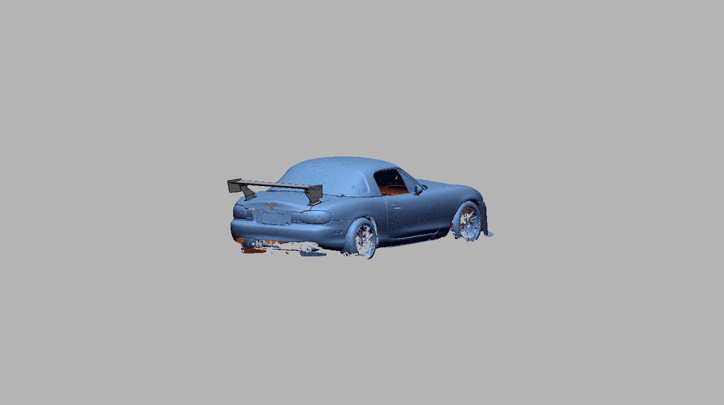 TC Wing on Mazda Miata NB, rear 3/4 view