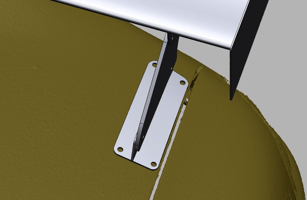 TC Wing base and upright CAD render for Mazda Miata NB