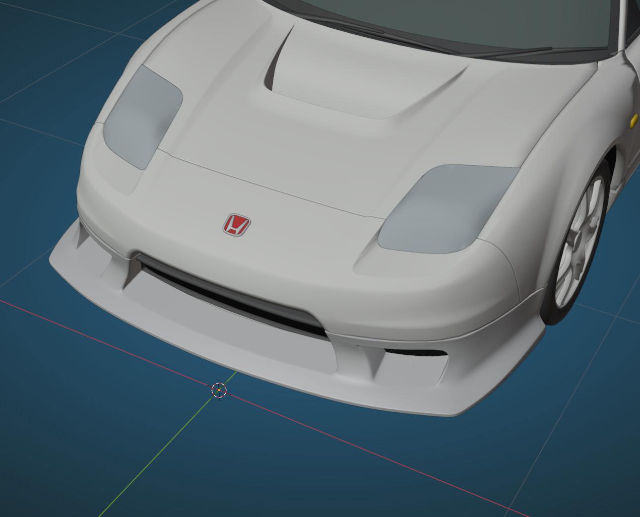 3D render of the NSX NA2 front end showing R-GT front lip fitment