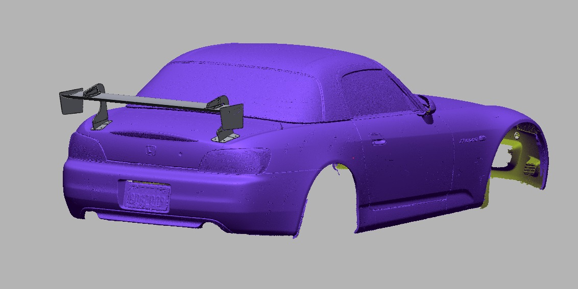 Honda S2000 AP1/AP2 fitted with the 47.5" swan-mount Epsilon+ TC Wing, rear three-quarter render