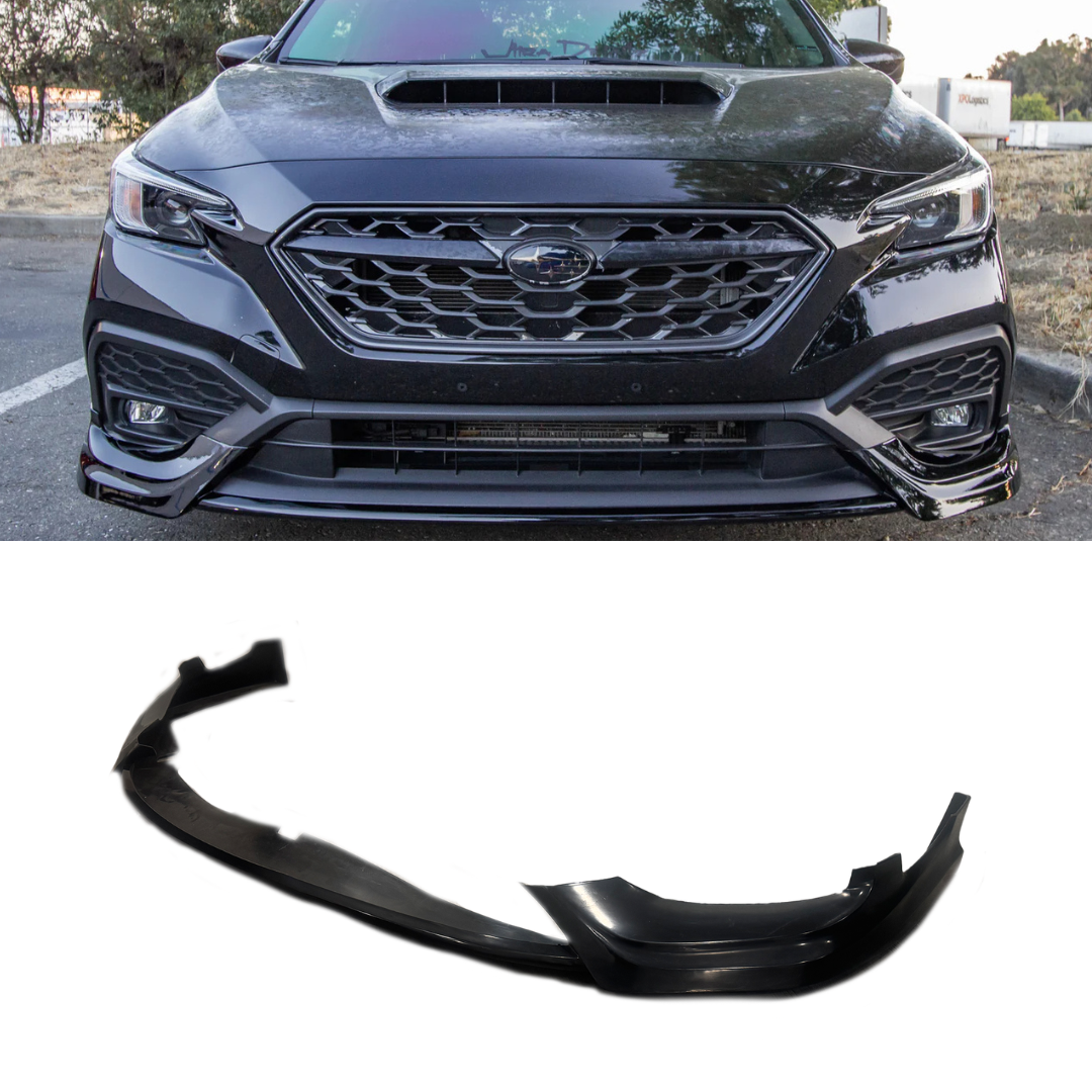 Epsilon+ front lip for the Subaru WRX VB shown installed and as a standalone part