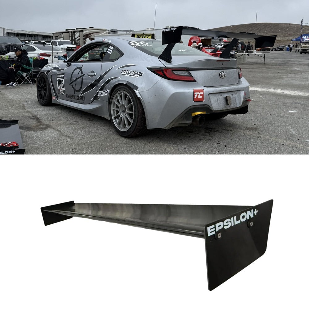 Toyota GR86 / Subaru BRZ race car with the Epsilon+ TC Wing installed, shown above the TC Wing airfoil