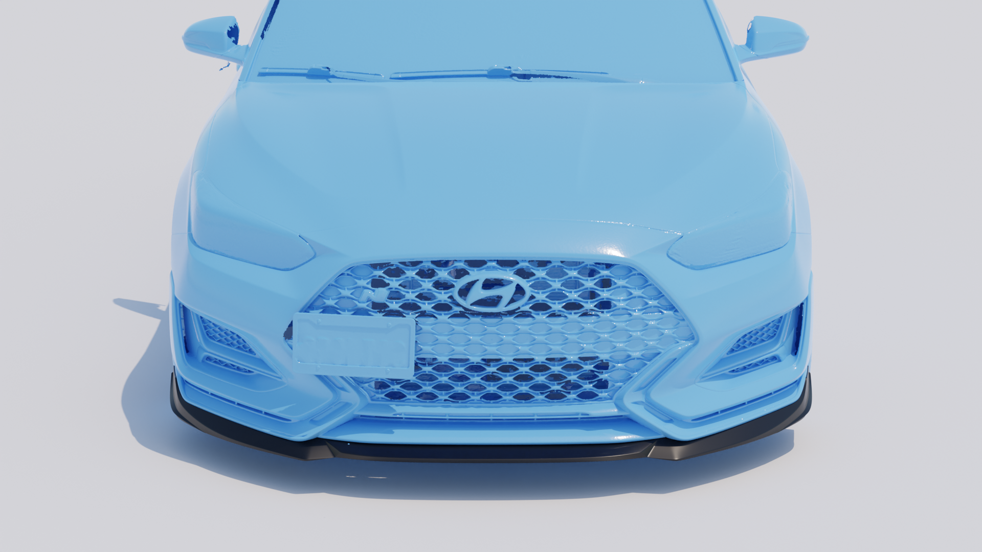 CAD render of the front lip fitted to the Hyundai Veloster N bumper