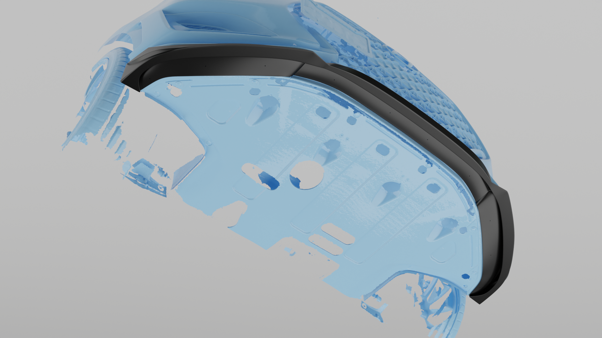 CAD render of the Veloster N front lip underside and mounting tabs