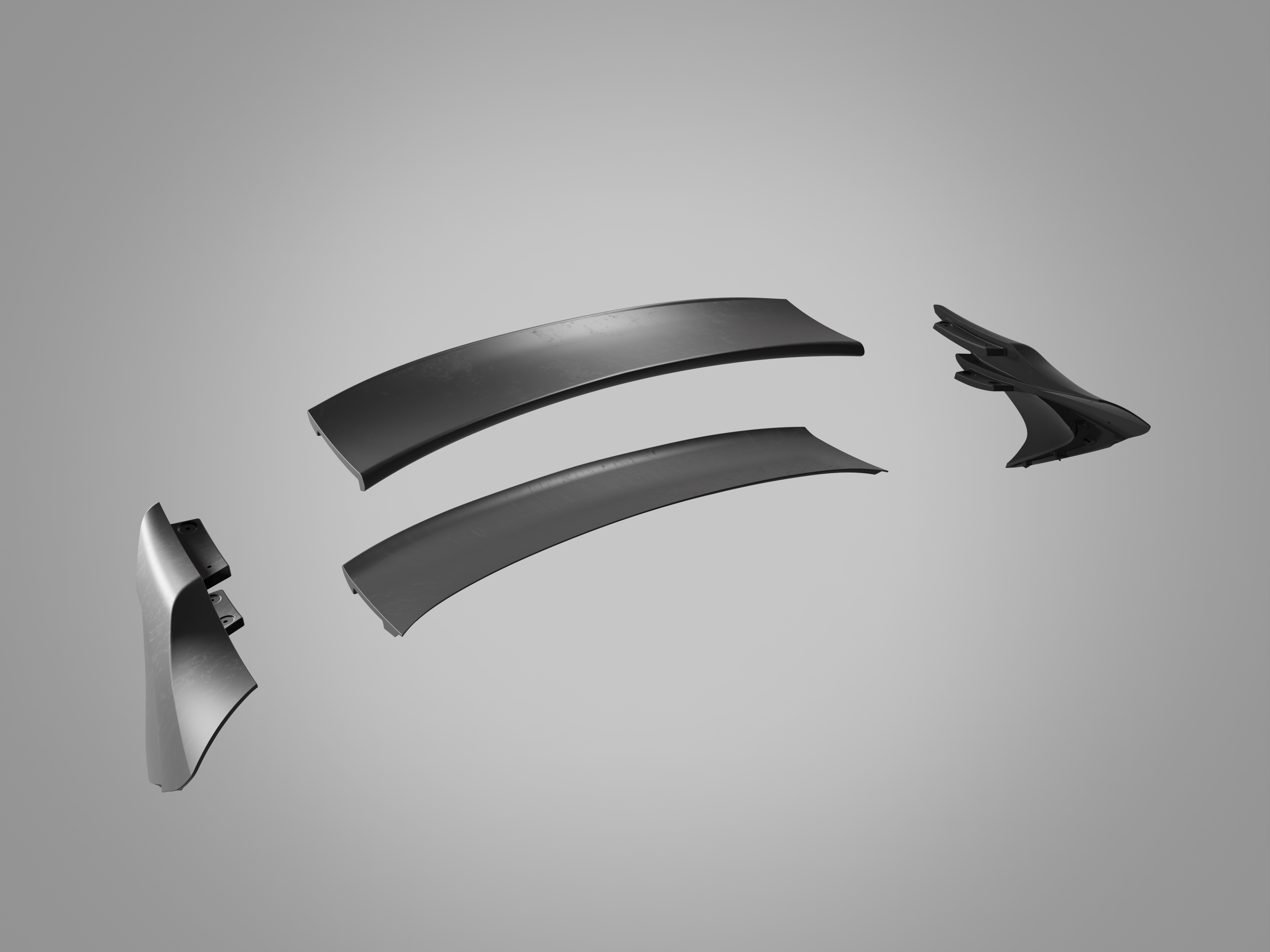 Studio render of the WRC Wing V3 upper and lower wing elements