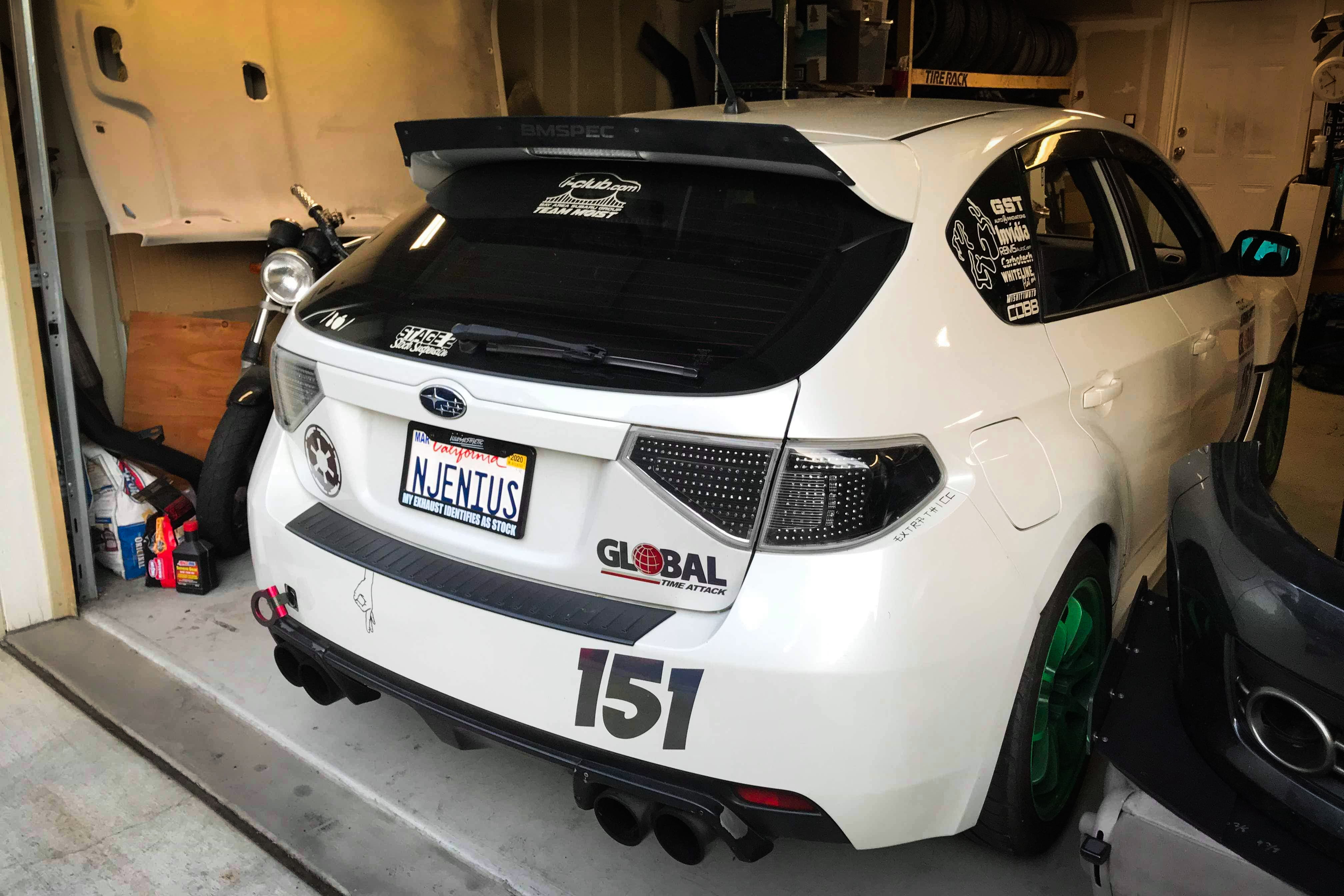 Rear spoiler extension for Subaru STI Hatchback (GR, 2008-2014)